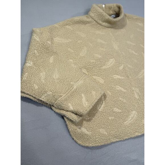 Zara Feather Boucle Cape Sleeve Sweater Women's Size Large - Picture 2 of 11